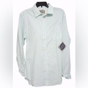 American Republic Mint Green White Striped Button Down Shirt Men’s M NWT